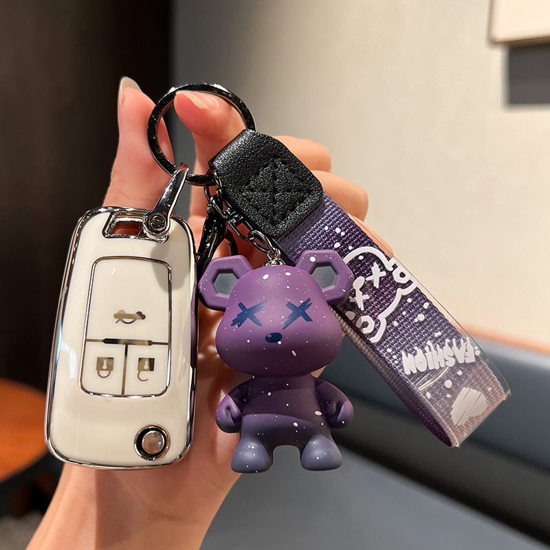 시보레 B 구모델 [싱글 쉘 화이트] + 퍼플 난폭한 곰 펜던트