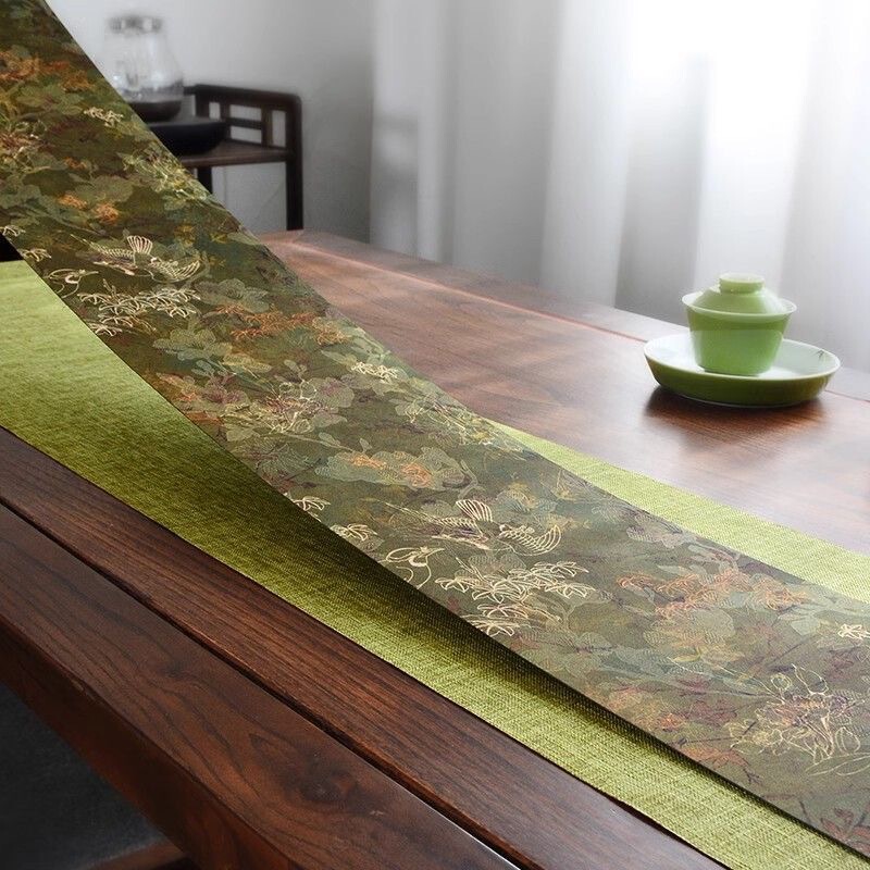 新中式禅意复古长条双面茶席桌旗干泡席茶垫批发|undefined