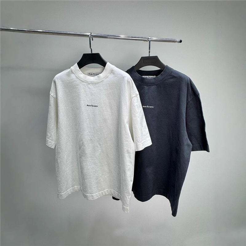 Ac Style Acou Unisex Loose Basic Logo Letter Short-Sleeve T-Shirt Couple Style Loose Top Ac Style Acou Unisex Loose Basic Logo Letter Short-Sleeve T-Shirt Couple Style Loose Top