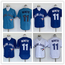 现货MLB棒球球衣批发 蓝鸟队11号比谢特刺绣球衣外贸棒球服