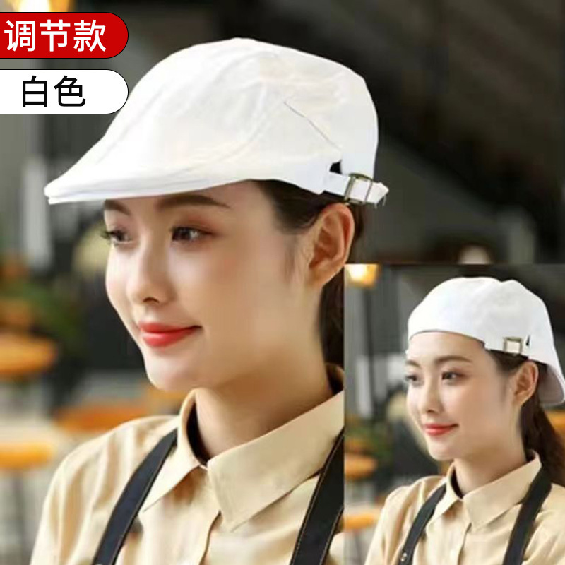 Nueva boina de vaqueros sombrero de cocinero camarero sombrero de trabajo sombrero de frente sombrero de boina de restauración mujer bordado personalizado