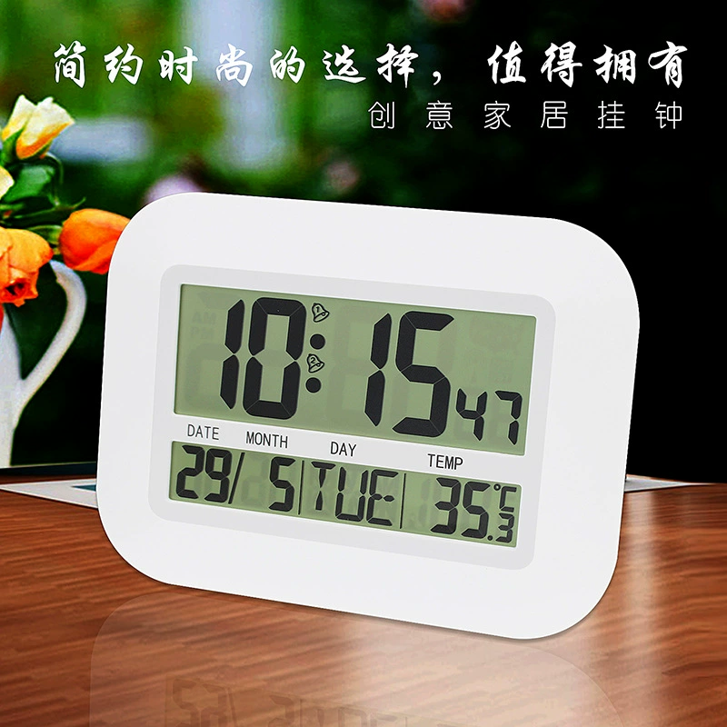 Трансграничный горячий продукт, доступные роскошные простые цифровые настенные часы для гостиной, спальни, ЖК-дисплей, многофункциональные настенные часы-наклейки, многофункциональный вечный календарь