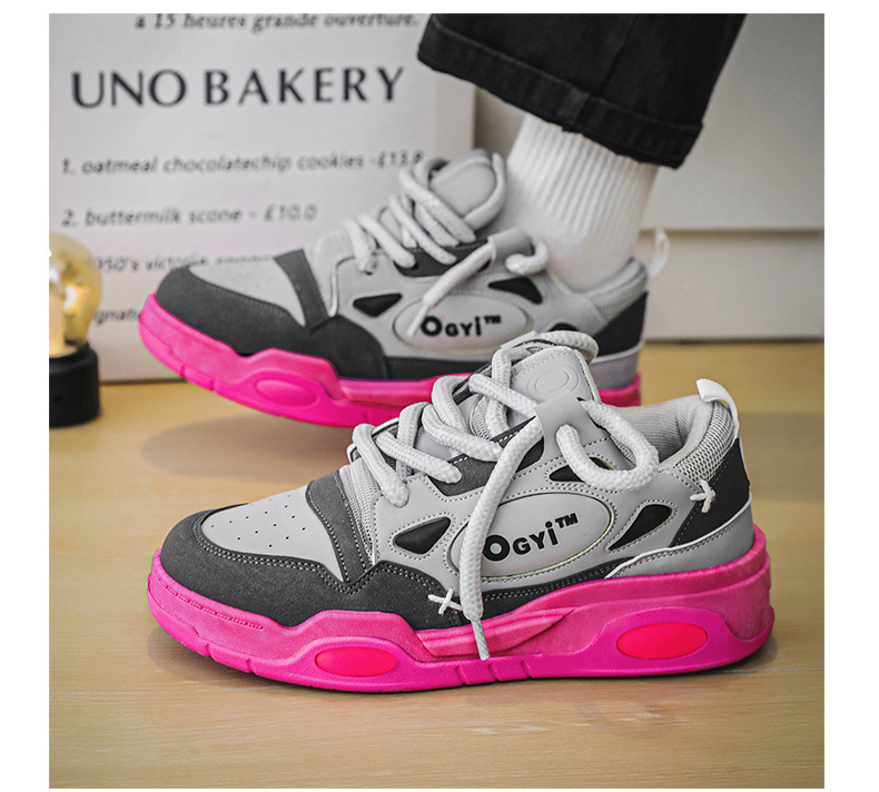 2024 efterår nye par far sko herre lave top tykke såler højdeøgende casual sko niche sneakers herre ét stykke levering_voghion.com