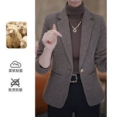羊毛呢外套小个子短款小西装女秋冬2025年新款小个子气质女士西服
