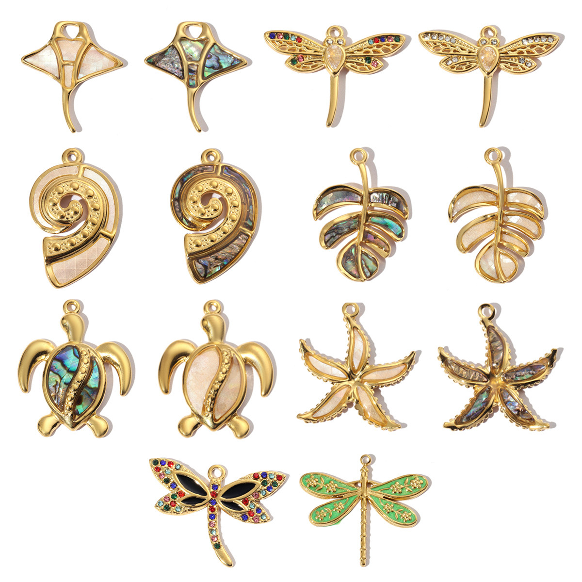7g Weight Pendant Jewelry Making Type 24 * 30mm Jewelry Making Size DIY Ornament Accessories Classification 3 PCS/Package Quantity 304 Stainless Steel Material Starfish, Conch, Dragonfly, Fish Pattern All Seasons Season Polished Finish Retro, Marine Style, Beach Style 3 PCS/Package 24 * 30mm 304 Stainless Steel Starfish Conch Dragonfly Polished Pendant DIY Ornament Accessories 4
