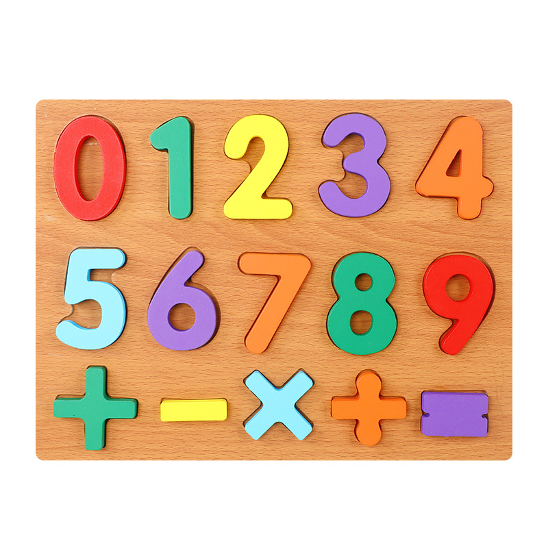 Juguete de rompecabezas digital de madera para niños alfabeto gráfico geométrico cognición emparejado mano agarrar tablero de educación temprana