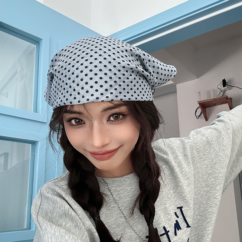 Pañuelo de seda de lunares, sentido avanzado, nuevo estilo perezoso, pañuelo en la cabeza, cinturón para el cabello, bufanda cuadrada multifuncional de moda, cortina de pedos de cintura