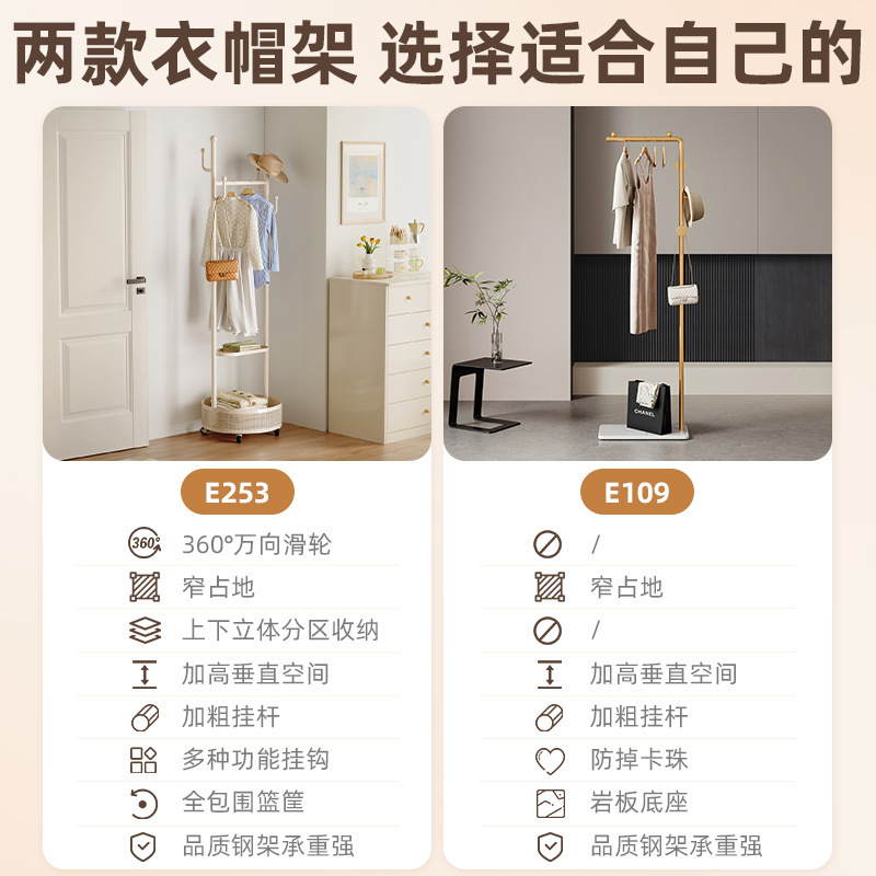 El estante de ropa simple en el dormitorio del piso al techo no ocupa un lugar en el hogar, la ropa de la habitación interior, el perchero, el poste de ropa pequeño, la ropa colgante, el secado