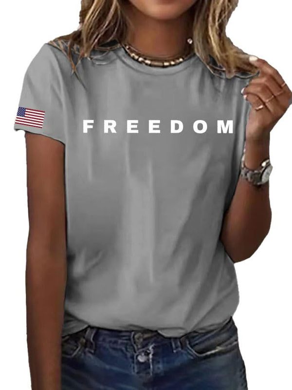 2025年新作 欧米向け輸出 レディーストップス インターネット越境EC アマゾン 国旗プリント コットンTシャツ|undefined