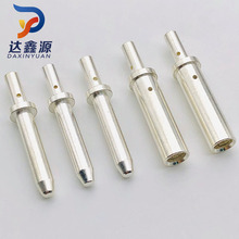 大电流充电桩5.0冠簧镀银压线端子公母铜针插针pin针 现货供应