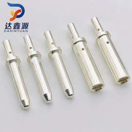 大电流充电桩5.0冠簧镀银压线端子公母铜针插针pin针 现货供应