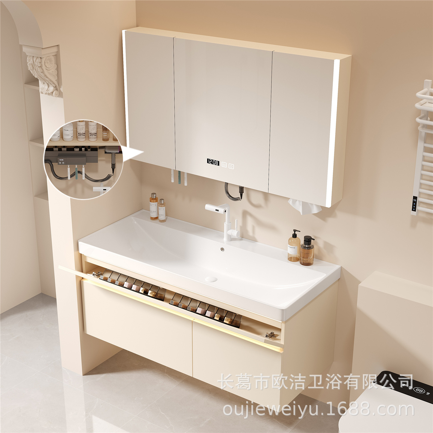 New Honeycomb Aluminum Panel Waterproof Bathroom Bathroom Cabinet Combination Cabinet Washbasin Cabinet Washbasin Manufacturer Wholesale Delivery