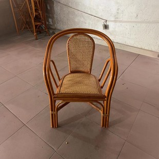 Small Rattan Chair, Real Rattan Armchair, Leisure Balcony Home Backrest Chair, Children, Adults, Elderly, Natural Indonesian