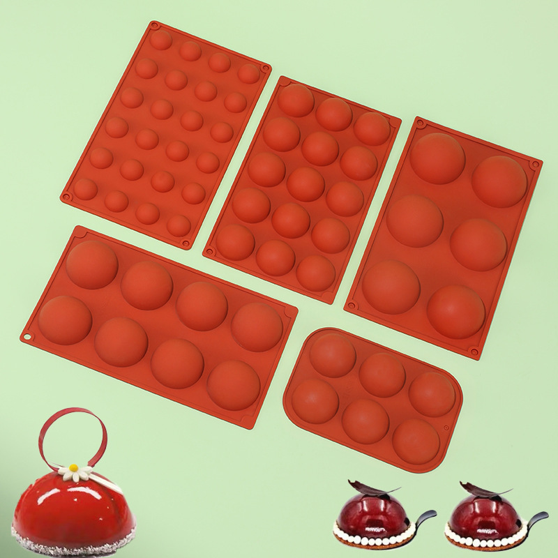 Chocolate Ball Baking Silicone Mold Cake Pudding Pastry Jelly Soap Candle Easy Cleaning Making Tools
