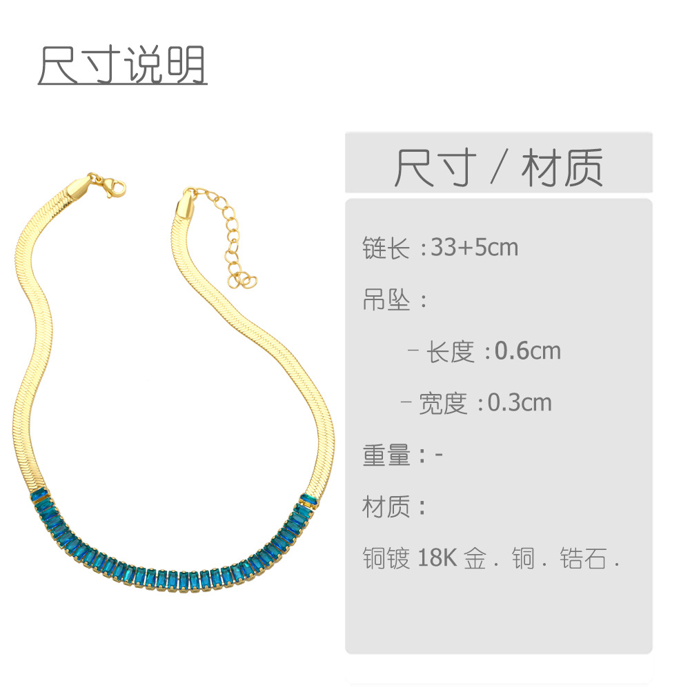 Fashion Copper Geometric Pattern Necklace Daily Zircon Copper Necklaces
