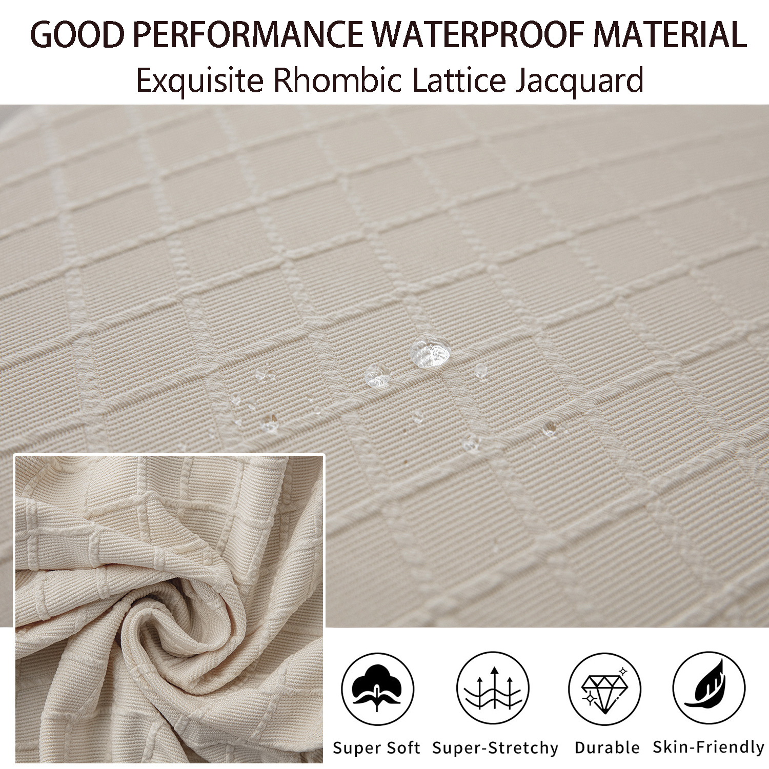 Cubierta plegable impermeable transfronteriza para el hogar del hotel sin respaldo funda de cojín del asiento cubierta de la silla impermeable elástica jacquard