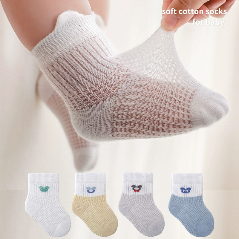 Summer children's thin breathable socks for new born, mid-length
