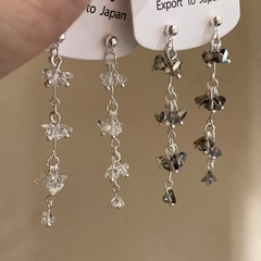 法式超仙复古气质水晶流苏耳环女小众设计高级感耳饰耳钉925银针