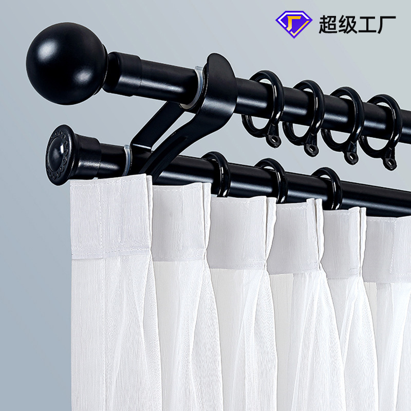 Personalizado transfronterizo clásico romano postes de cortina mayorista postes de cortina mayorista pista de cortina mayorista cabeza de tierra negra y blanca postes romanos