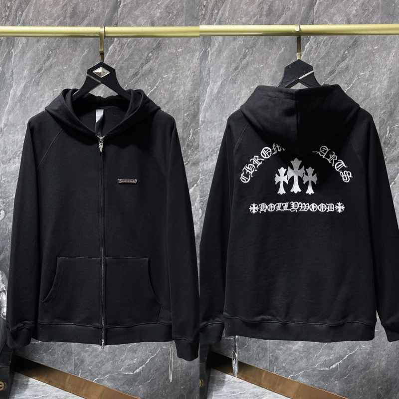 Chrome Heart Hoodie 克罗伈十字架连帽卫衣跨境宽松男女拉链帽衫|undefined