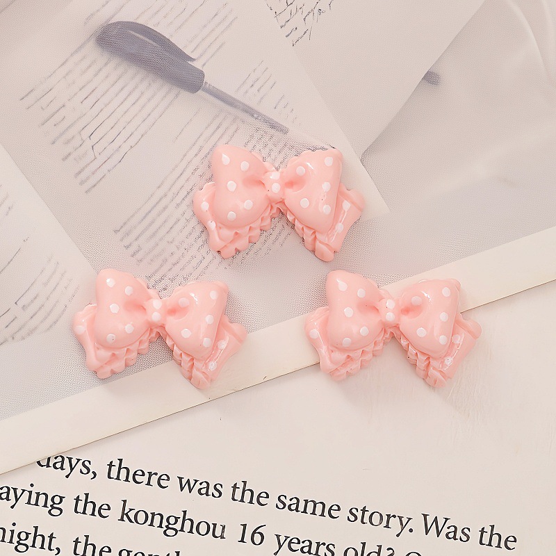 폴카 도트 보우 핑크