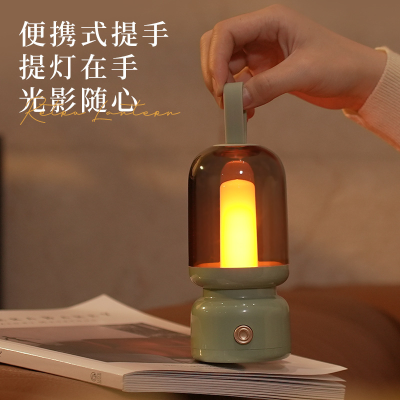新しい USB 充電式レトロポータブルランプデスクトップキャンドルライト雰囲気ランプベッドサイド睡眠と夜のポータブルナイトライトクロスボーダー|undefined