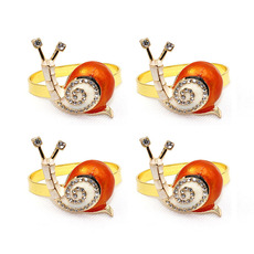 酒店用品橙色蜗牛餐巾扣餐巾环餐巾圈镶钻合金厂家批发