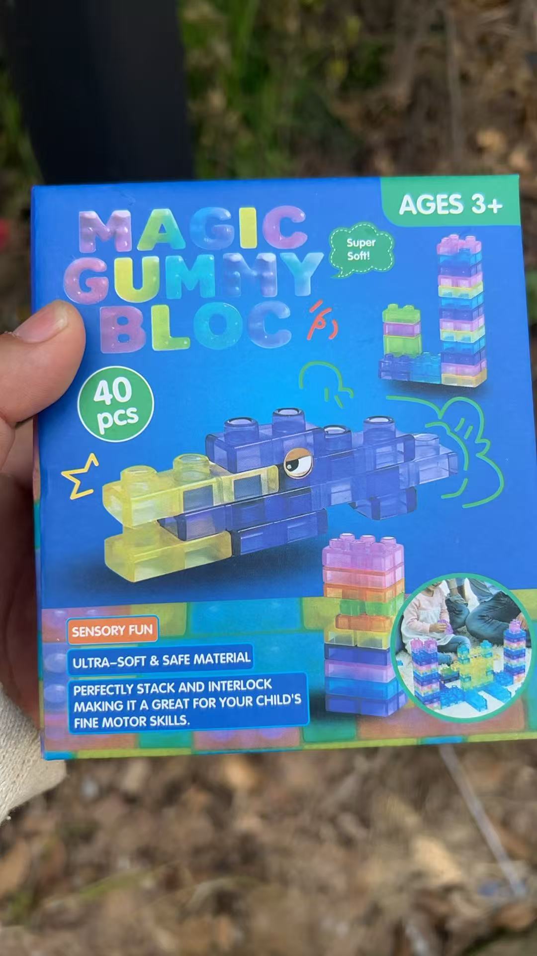 Juguetes de bloques de construcción de gelatina transfronterizos para adultos descomprimir pellizco pegamento blando pequeño cuadrado suave capacidad práctica de silicona transparente