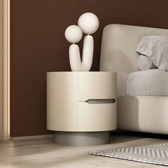 オリジナルデザイナーハイエンドペイントレザーベッドサイドテーブルデザイナークリームスタイルモルテンベッドサイドキャビネット収納キャビネット