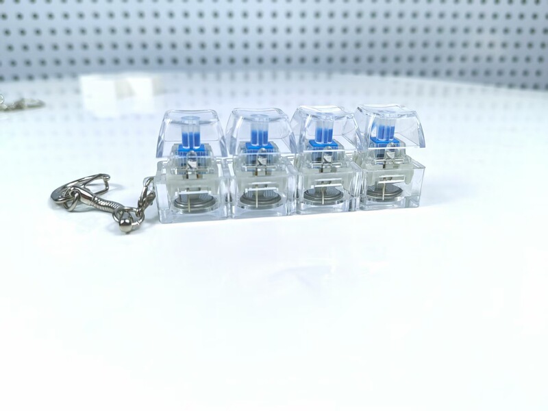 跨境机械键盘电子发光透明按键轴器水晶键帽高度减压玩具书包挂件|undefined