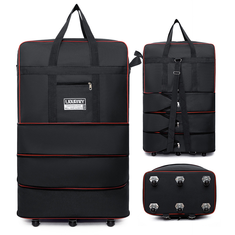 Black extra large three-layer expansion 6-wheel universal