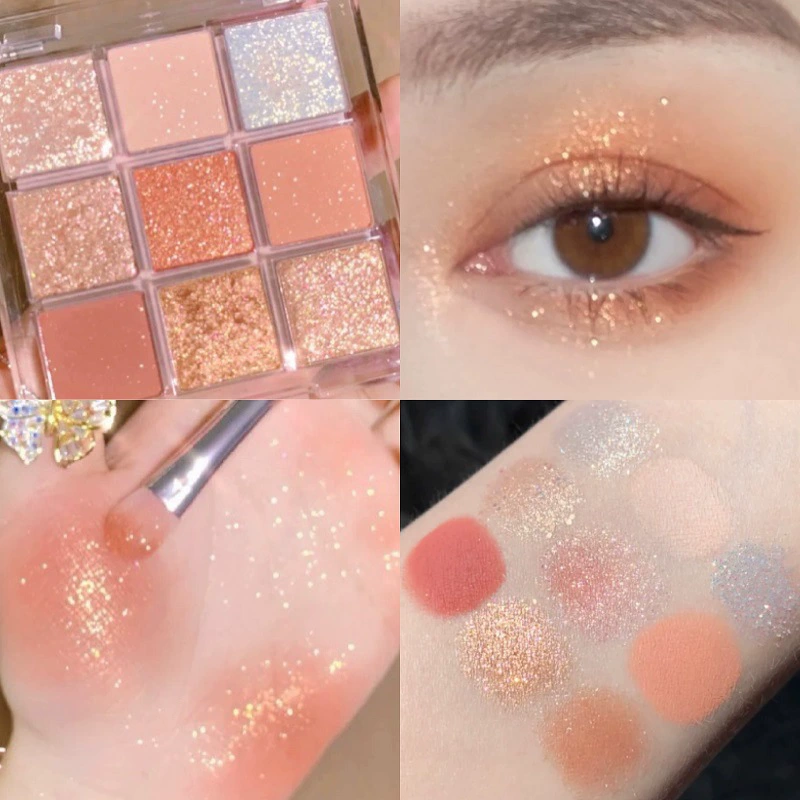 Eyeshadow Palette Ins Ultra-Fire, 9-Color Acrylic Compact, Pearly & Matte Shimmer