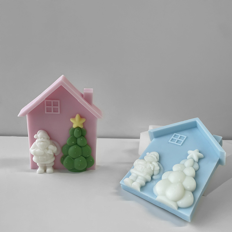 Nuevo DIY cristal epoxi decoraciones de Navidad molde de silicona casero Navidad hecho a mano aromaterapia vela adornos