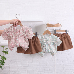Summer Korean Version New Girl Baby Influencer Cute Children Two-Piece Set Trendy Girl Summer Outfit Dropshipping