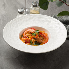 Manufacturer wholesale straw hat plate, rock pattern, household soup plate, restaurant pasta plate, hotel high-end salad plate