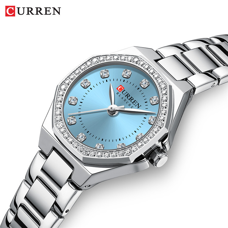 CURREN / CURREN 9100 moda minimalista hombre mujer casual reloj de diamantes disco hombre relojería