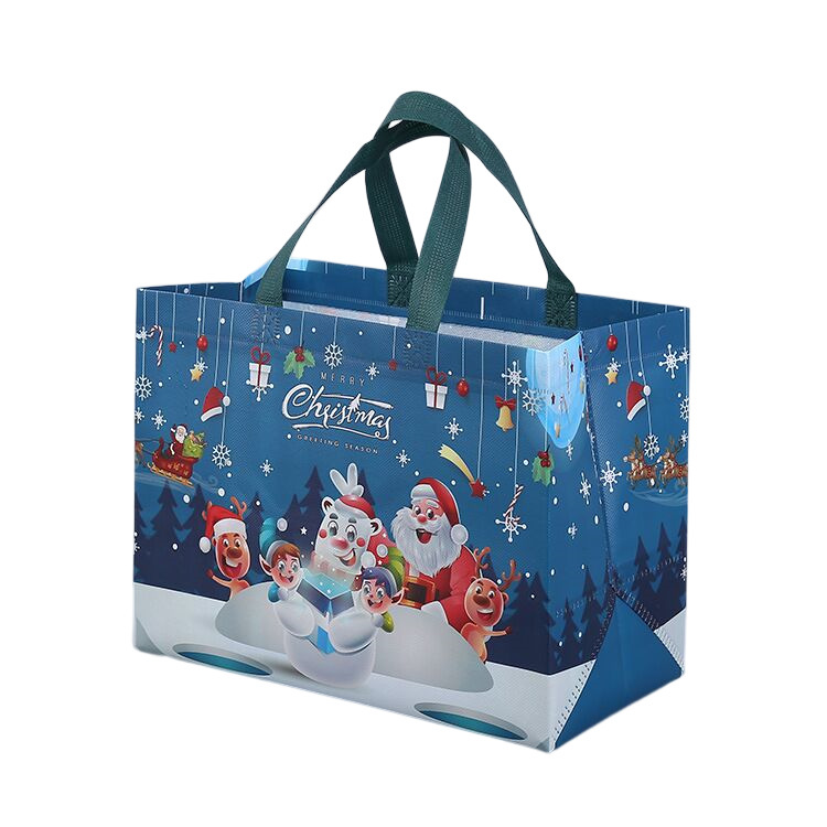 Bolso no tejido de Navidad bolso de mano logotipo personalizado gran película de dibujos animados transfronterizos alta sensación bolsa de embalaje de regalo
