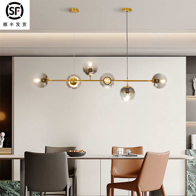 Lámpara de araña de hierro forjado minimalista moderna para restaurante y bar, iluminación - venta transfronteriza Amazon, fábrica en stock al por mayor