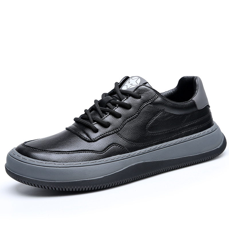 2026 primavera nuevos zapatos para hombres zapatos blancos transpirables zapatos de cuero casuales impermeables zapatos de skate casuales para hombres