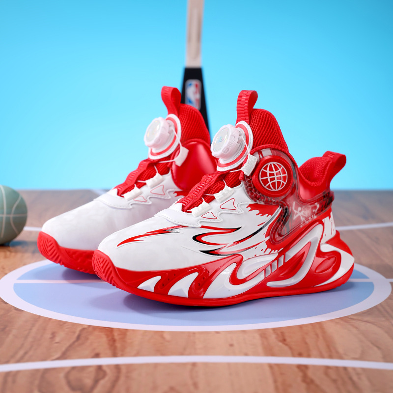 Zapatos para niños, nuevos zapatos de baloncesto de cuero de otoño, entrenamiento profesional de los estudiantes de la escuela primaria, zapatos deportivos de carrera