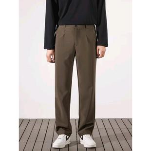 Spring and Summer Hong Kong-style Loose Straight Wide-leg Suit Pants Men's Casual Pants 2024 New High-grade Dipper Professional Pants