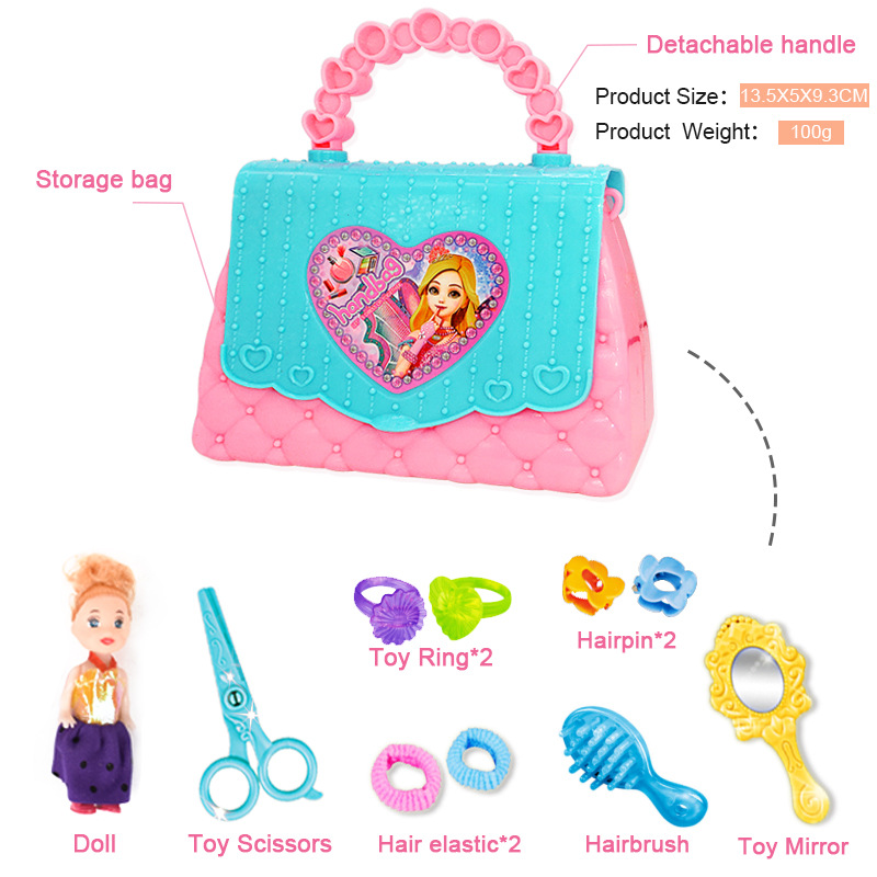 Factory direct supply of a variety of bag styles children's simulation Cosmetics makeup play house girls dressing accessories toys