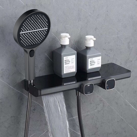 Estilo simple blanco cobre cabeza de ducha traje split baño simple baño pistola gris Hotel grifo