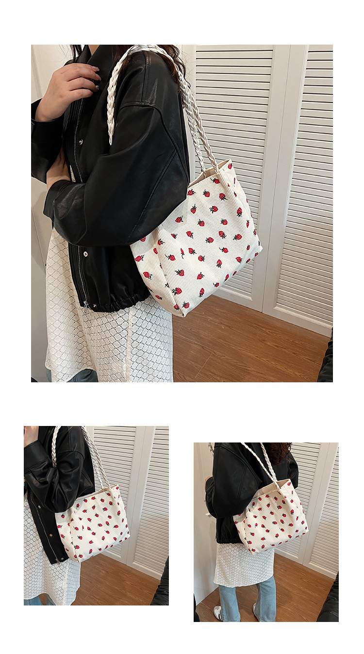 Umhängetasche mit großem Fassungsvermögen für Reisen, Cord-Handtasche, vielseitige Schultertasche, Damen-Einkaufstasche, Pendler-Notebook-Schultasche, neu – Detail 14