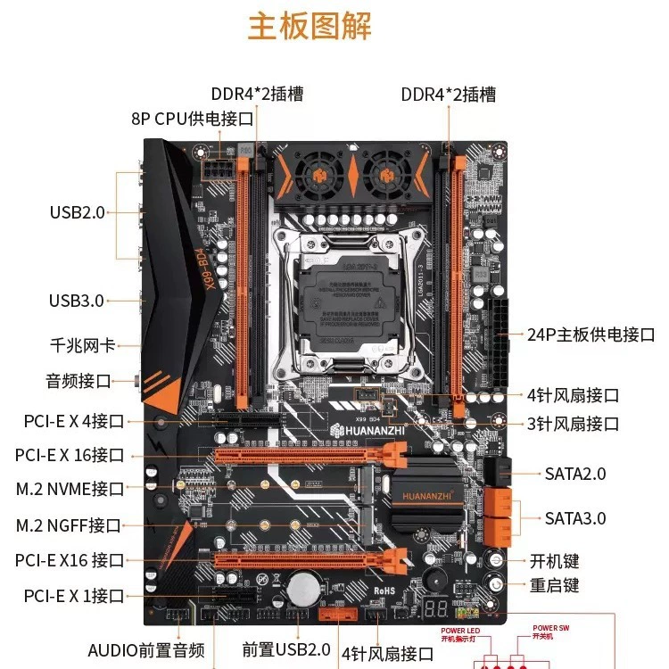 Китайская золотая пластина X99-BD3/BD4 комплект материнской платы CPU новая платформа 2011-3 иглы E5 2678V3