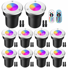 埋地灯3w5w6w埋地灯地埋灯RGBW景观灯草坪射灯65mm聚光RGB照树灯