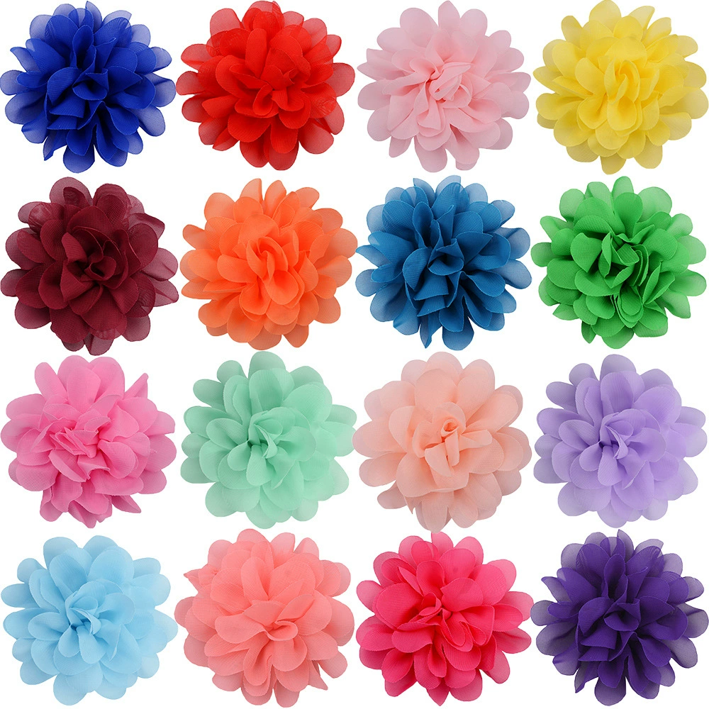 11 см большой ультразвуковой шифоновый цветок ручной работы DIY одежда шляпа Детские украшения обувь цветок декоративный тканевый цветок