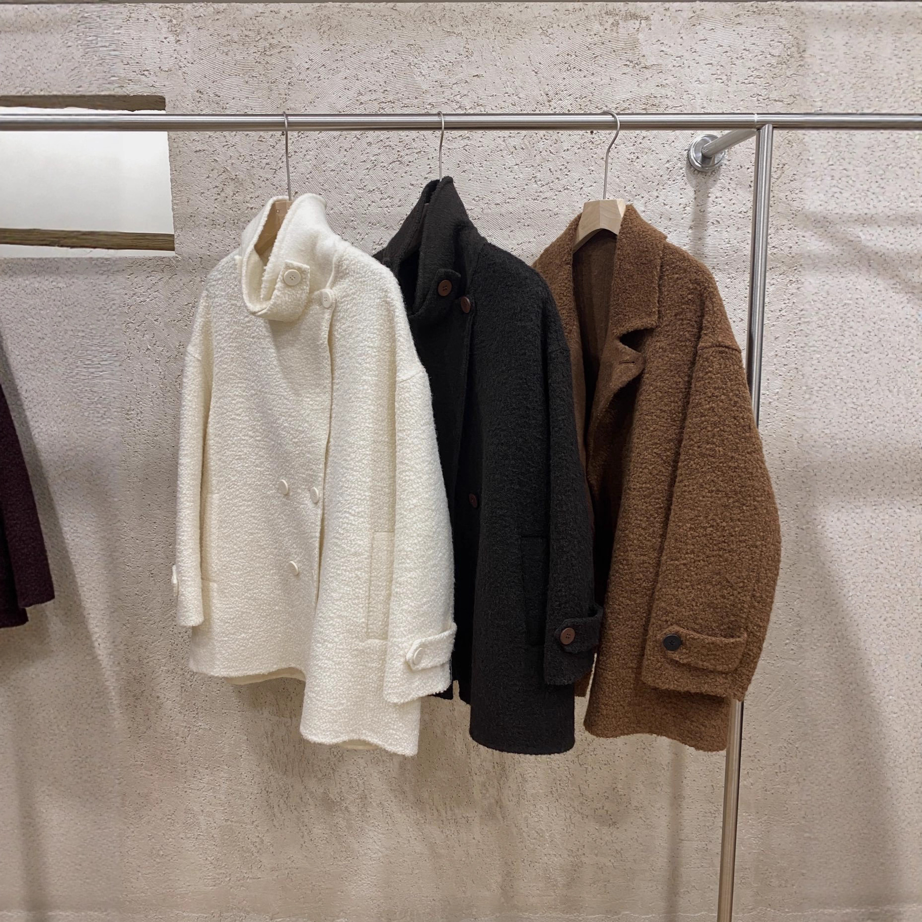 Alpaca Double-Sided Cashmere Outwear Xk25-9004 Granular Outwear Stand Collar Casual Autumn and Winter Women's Clothing Wholesale