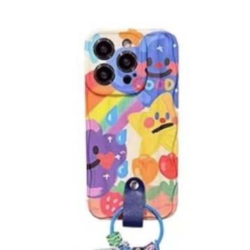 Graffiti Rainbow Flower Adecuado para iPhone 16PROMAX Funda para teléfono móvil 14 Apple 15 Colgante de pato amarillo 13 Mujer 16