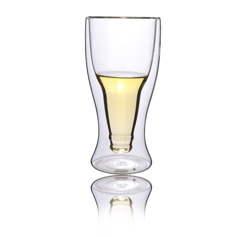 Vidrio de borosilicato para el hogar taza de agua con aislamiento de doble capa taza de agua fría cerveza taza de hielo taza de cerveza vaso de whisky
